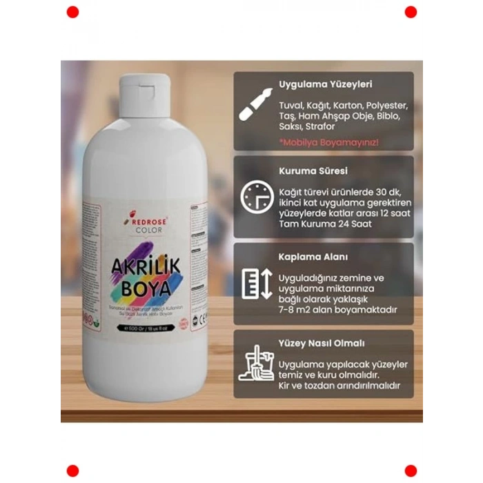 Lacivert Akrilik Boya - 500 gr Sanat Malzemesi