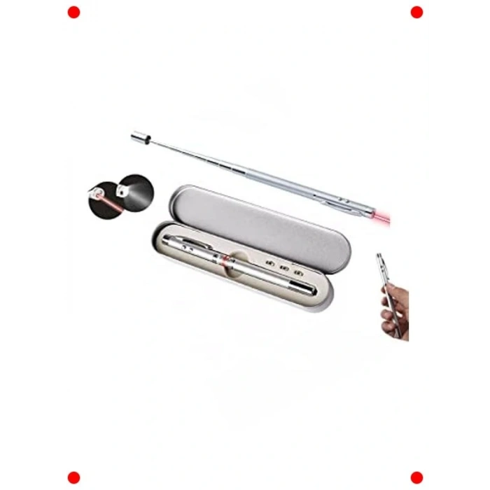 Lazerli & LED Işıklı Teleskopik Sunum Kalemi