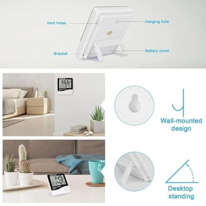 LCD Ekranlı Dijital Termometre ve Higrometre ile Sıcaklık Takibi