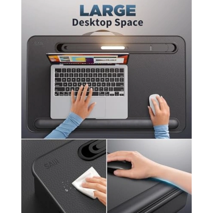 Led Işık ve Telefon Tutacağı ile Dizüstü Bilgisayar Lap Maı