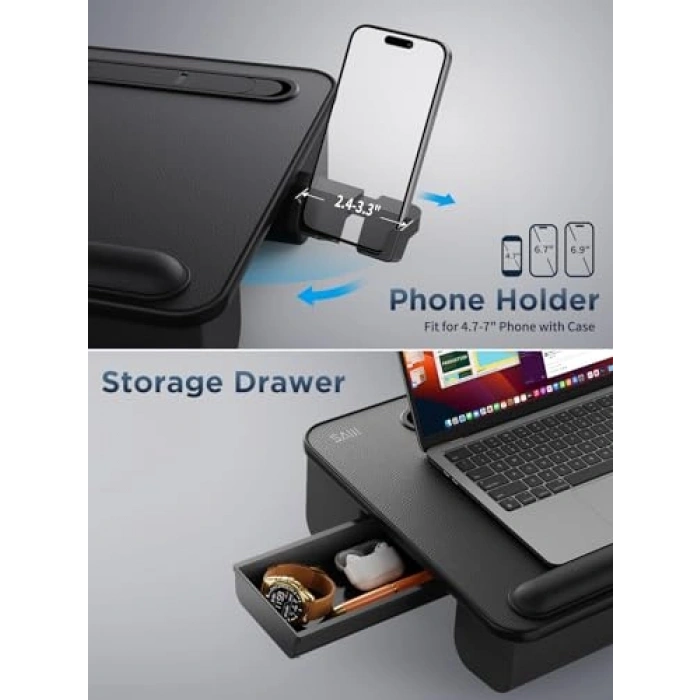 Led Işık ve Telefon Tutacağı ile Dizüstü Bilgisayar Lap Maı