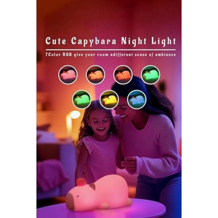 LED Işıklı Kapibara Gece Lambası, Şirin Tasarım