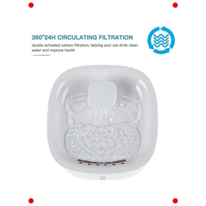 LED Işıklı Otomatik Evcil Hayvan Su Pınarı - 3 L