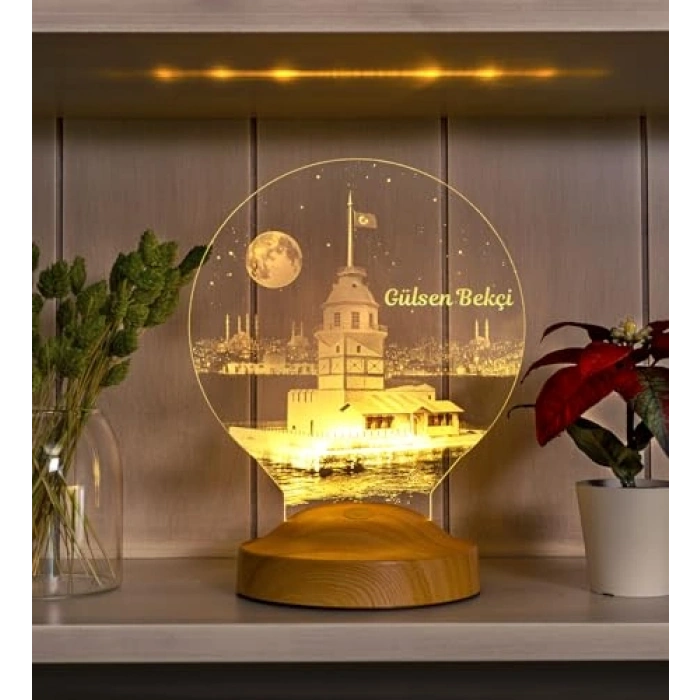 LED Lamba, Kız Kulesi Tasarımı, Romantik Hediye Seçeneği