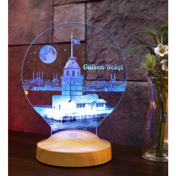 LED Lamba, Kız Kulesi Tasarımı, Romantik Hediye Seçeneği
