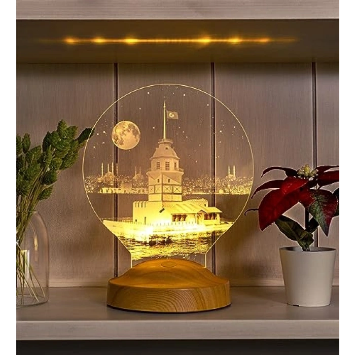 LED Lamba, Kız Kulesi Tasarımı, Romantik Hediye Seçeneği