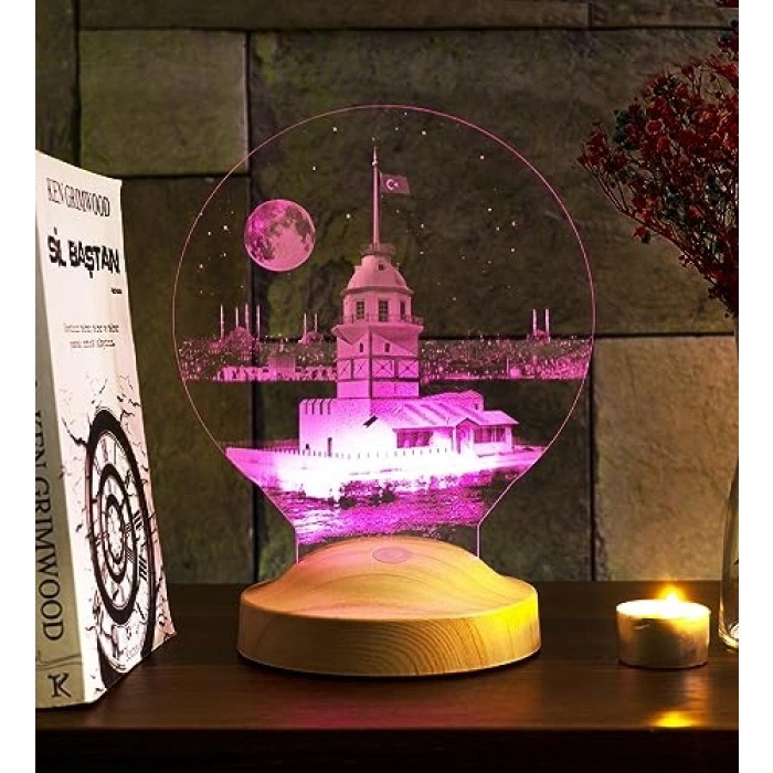 LED Lamba, Kız Kulesi Tasarımı, Romantik Hediye Seçeneği