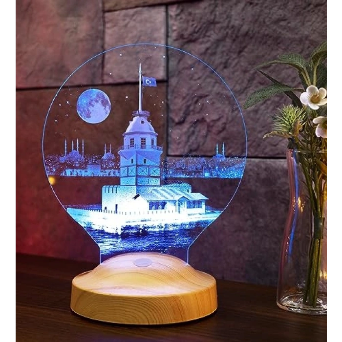 LED Lamba, Kız Kulesi Tasarımı, Romantik Hediye Seçeneği