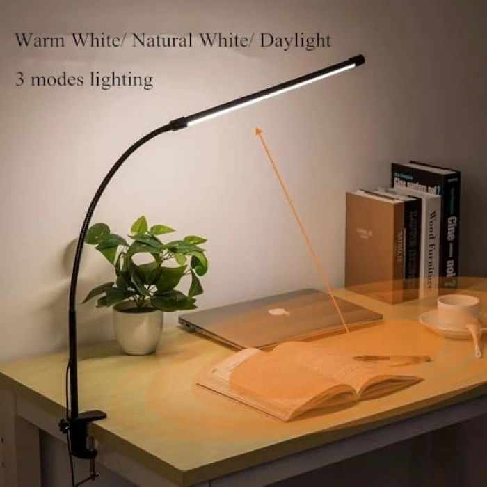 LED Masa Lambası, 12W, USB Güç Girişi, Esnek Kol