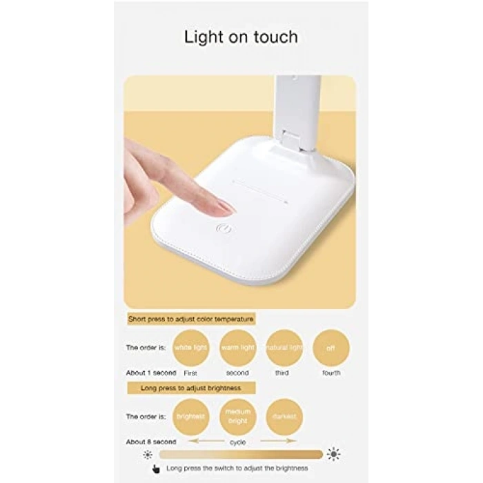 LED Masa Lambası, Kısılabilir ve Dokunmatik Kontrol