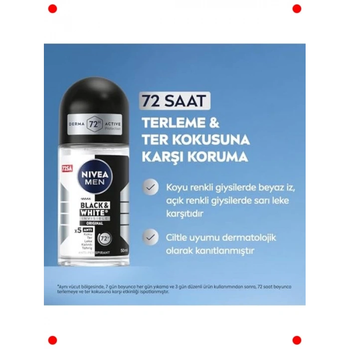 Leke Karşıtı Roll On Deodorant 72 Saat Koruma