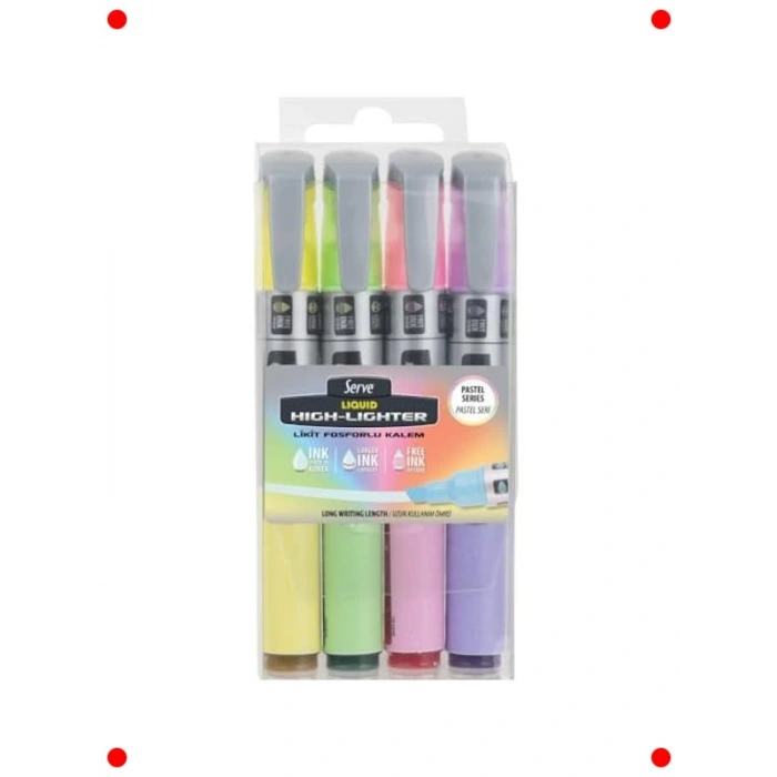 Likit Pastel Fosforlu Kalem Seti 4lü