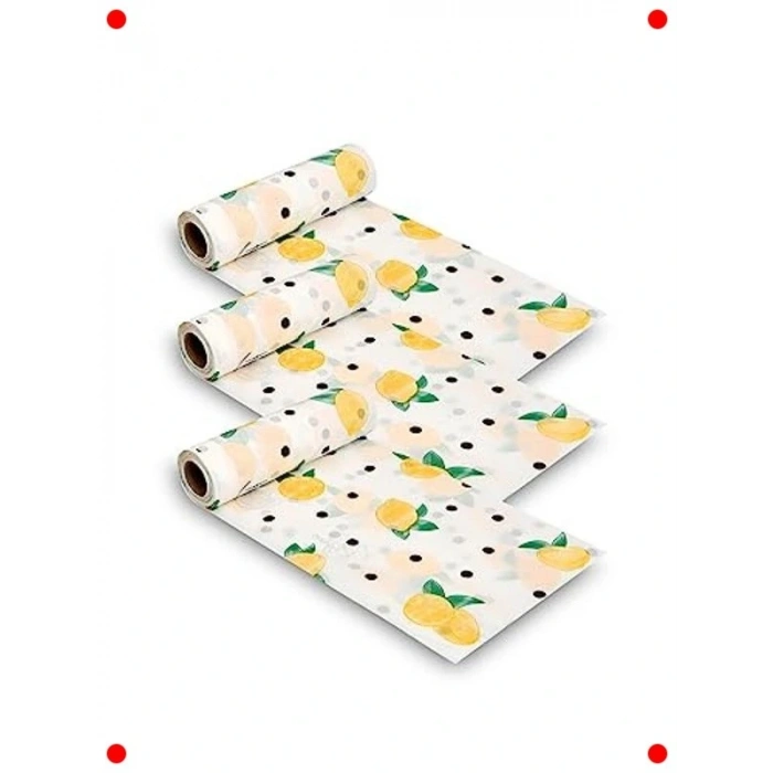 Limon Desenli Kullan-At Masa Örtüsü Rulosu (3 Adet)