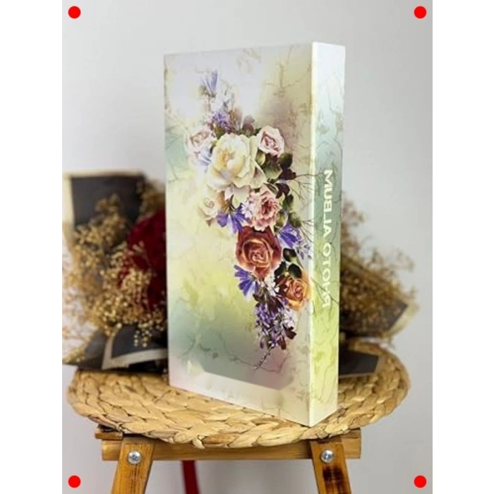 Lüks Fotoğraf Albümü - Gelin Buketi Desenli