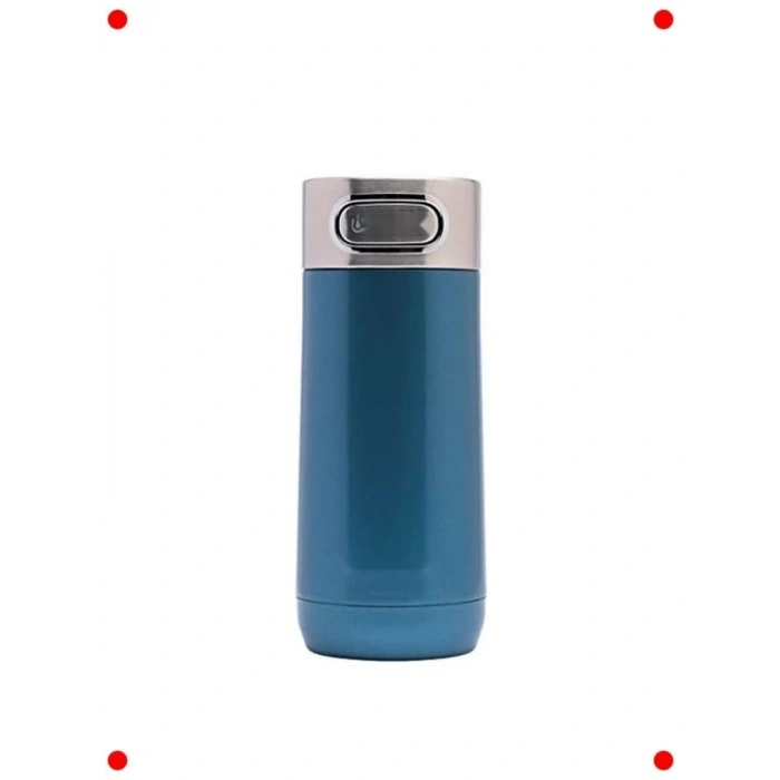 Lüks Otomatik Mühürlü Termos Bardak 360 mL Mavi