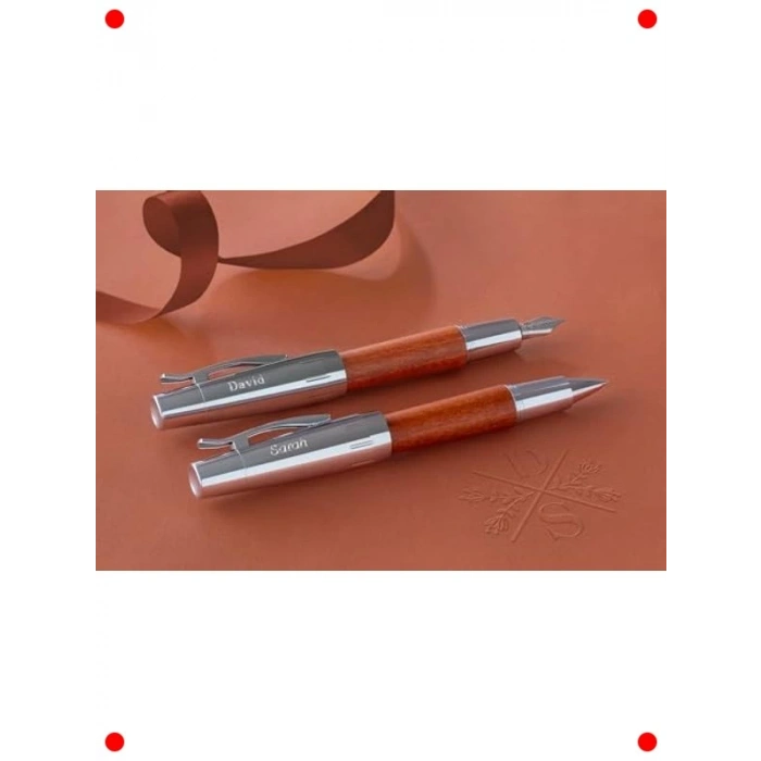 Lüks Roller Kalem Krom/Ahşap Kahve