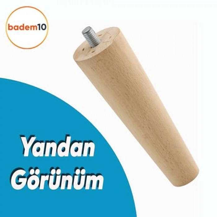 M8 Civatalı Ahşap Koltuk Ayağı, 12 cm, 8li Set