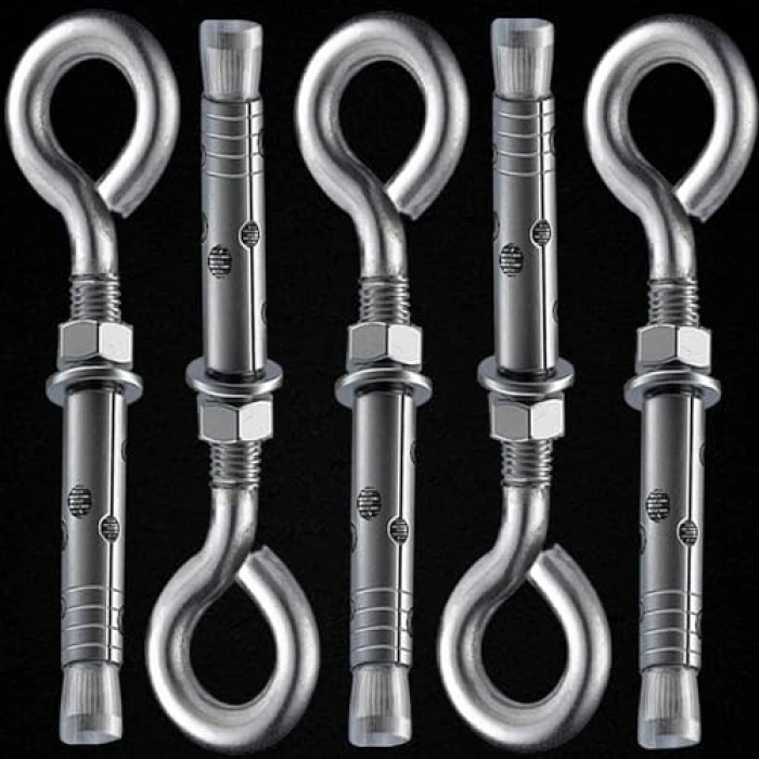 M8 kancalı çelik dübel seti, 5 adet, dayanıklı