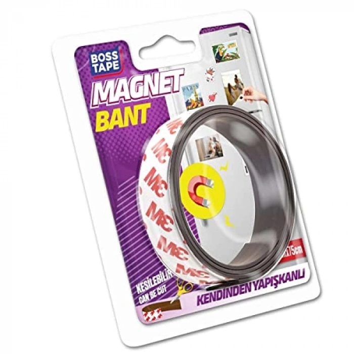 Magnet Bant, 20 mm x 75 cm, Çok Amaçlı Kullanım için