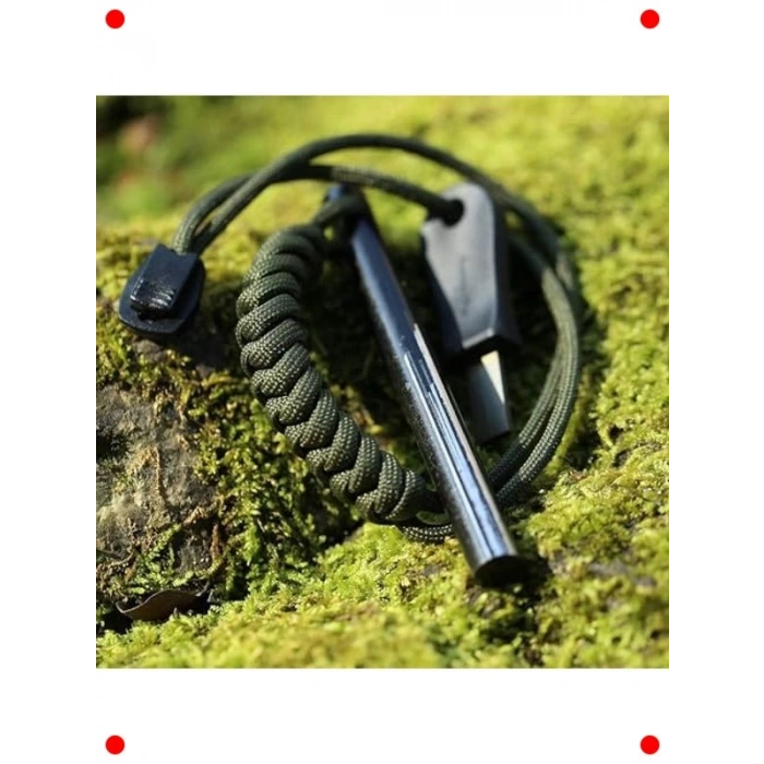 Magnezyum Bar Acil Durum Ateş Başlatıcı Paracord İpli