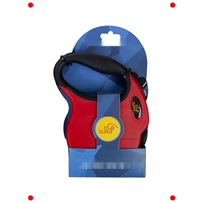 Makaralı Otomatik Köpek Tasması L 5m - 50 kg Kırmızı