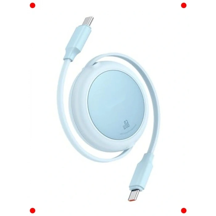 Makaralı Type-C 60W Şarj Kablosu 1m - Mavi