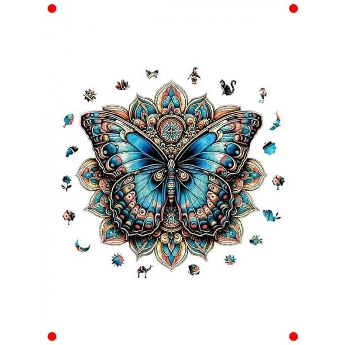Mandala Kelebeği Ahşap Yapboz - 250 Parça