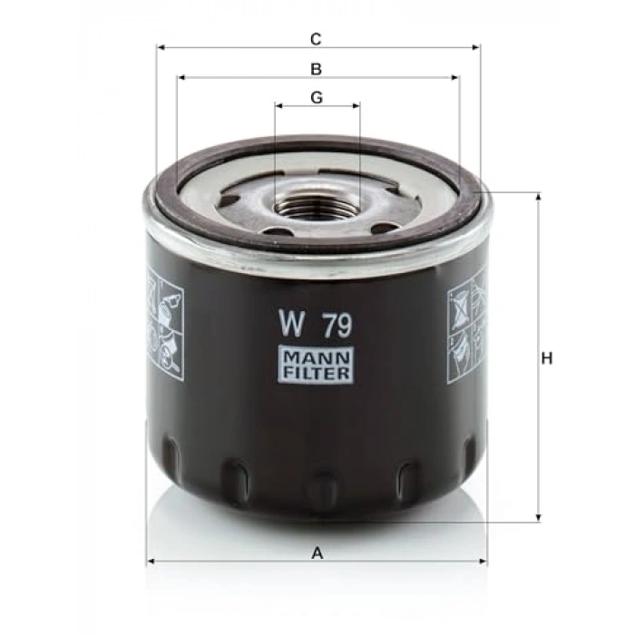 MANN-FILTER W 79 Yağ Filtresi (Renault - Dacia)