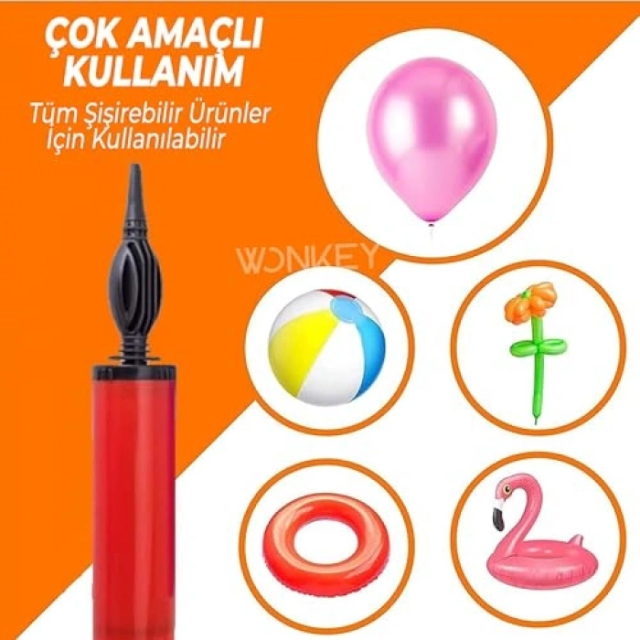 Manuel Hızlı Balon Şişirme Pompası, Kolay Kullanım