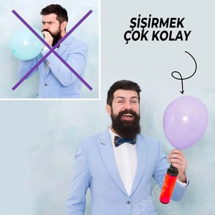 Manuel Hızlı Balon Şişirme Pompası, Kolay Kullanım