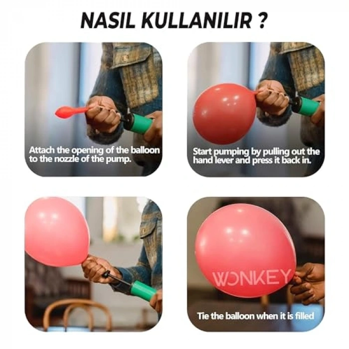 Manuel Hızlı Balon Şişirme Pompası, Kolay Kullanım