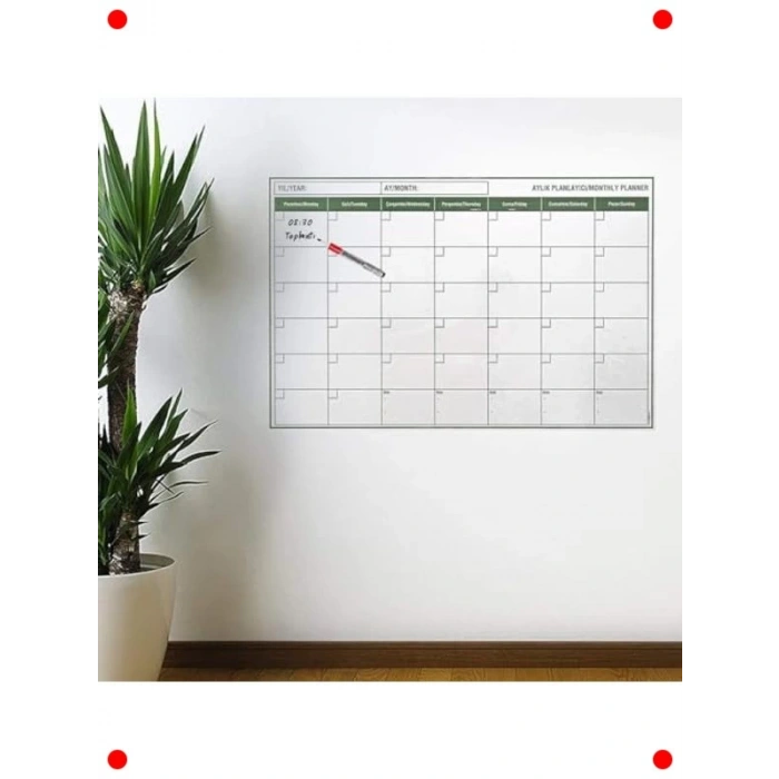 Manyetik Aylık Duvar Planlayıcı Takvim 85x56 cm