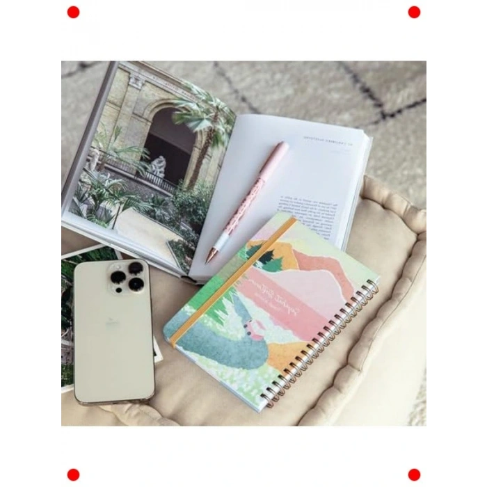 Manzara Desenli Spiralli Seyahat Defteri