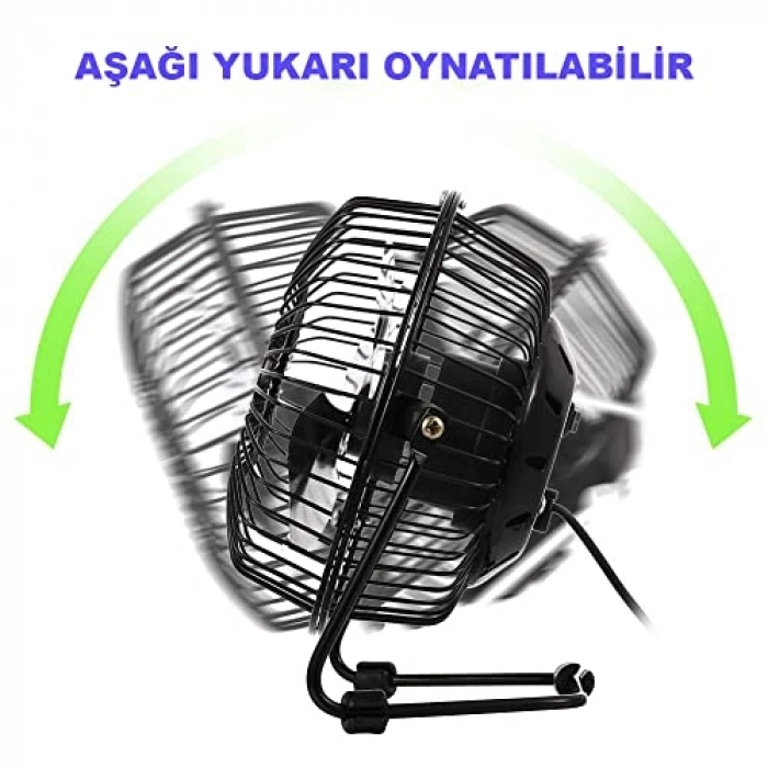 Masa Üstü USB Fan Soğutucu Vantilatör, Metal Tasarım