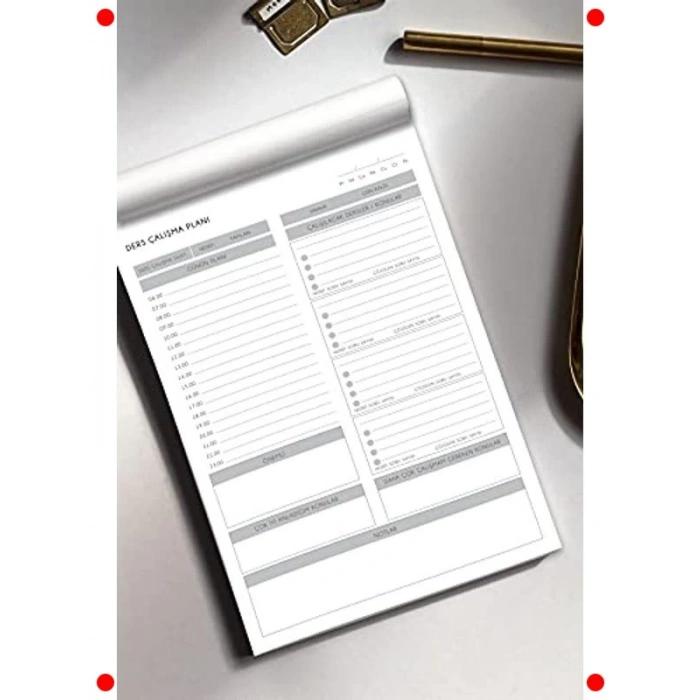 Masaüstü Ders Çalışma Planlayıcı, 60 Yaprak, 17x24 cm