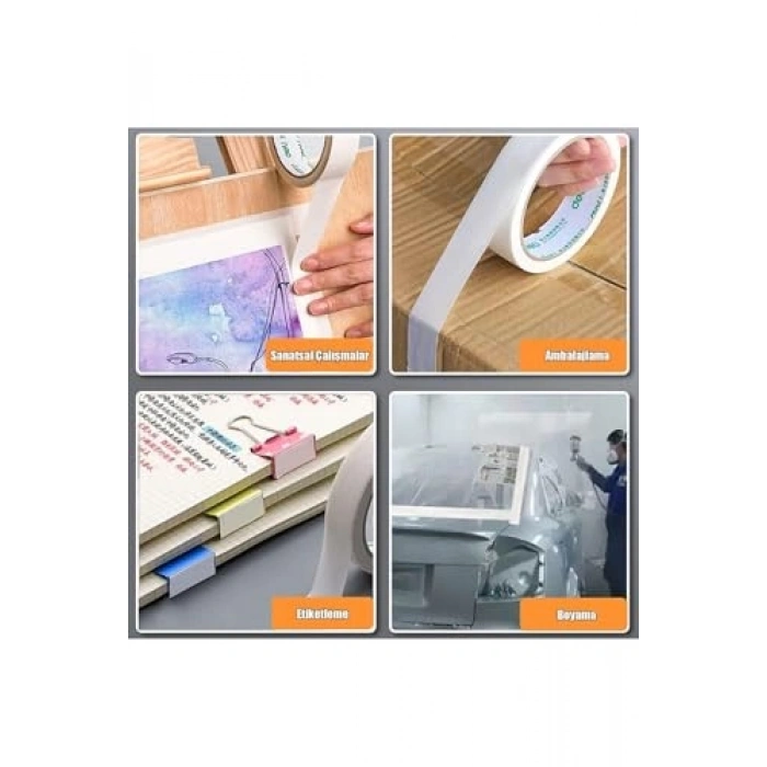 Maskeleme Bandı, 48mm x 25m, Kağıt Bant, 2 Adet