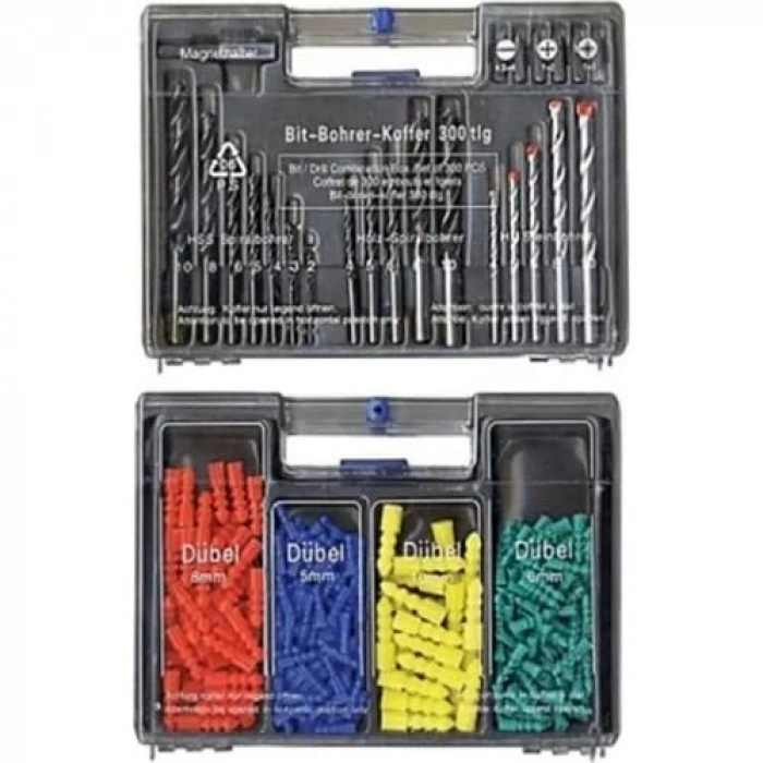 Matkap Ucu Seti, 300 Parça Dübel Seti Taşıma Çantalı