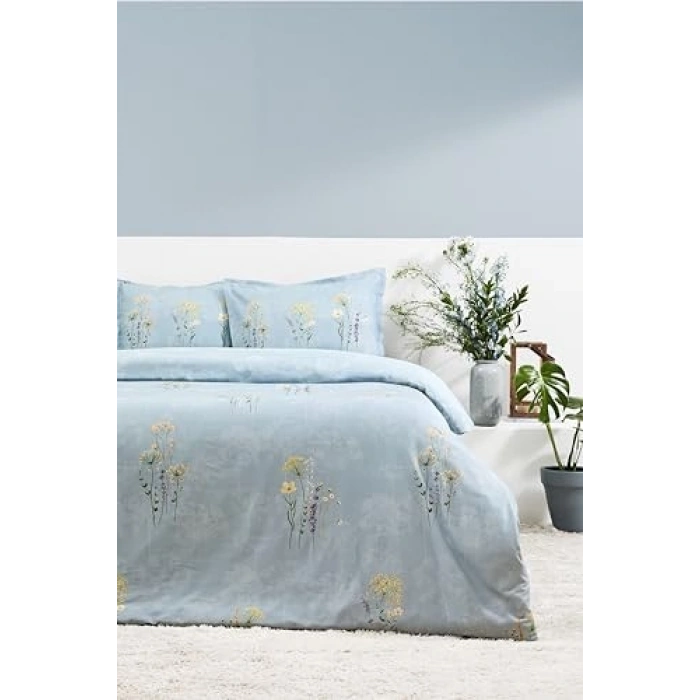 Mavi Çift Kişilik Pamuk Nevresim Takımı