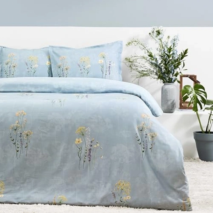 Mavi Çift Kişilik Pamuk Nevresim Takımı