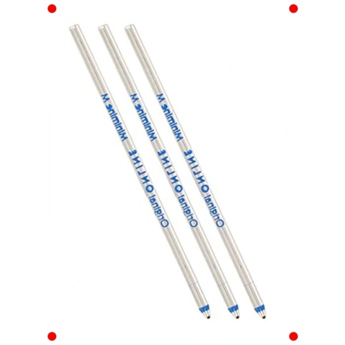 Mavi Kısa Dolma Kalem Kartuşu - 3lü Set