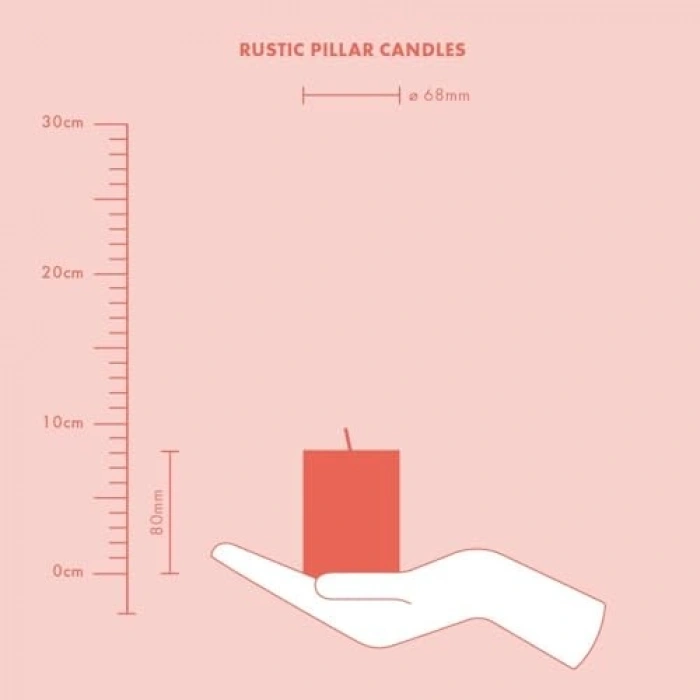 Mavi Parıltılı Rustik Sütun Mum, 35 Saat Yanma Süresi