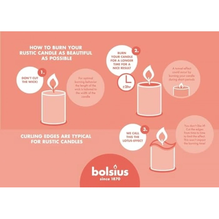 Mavi Parıltılı Rustik Sütun Mum, 35 Saat Yanma Süresi