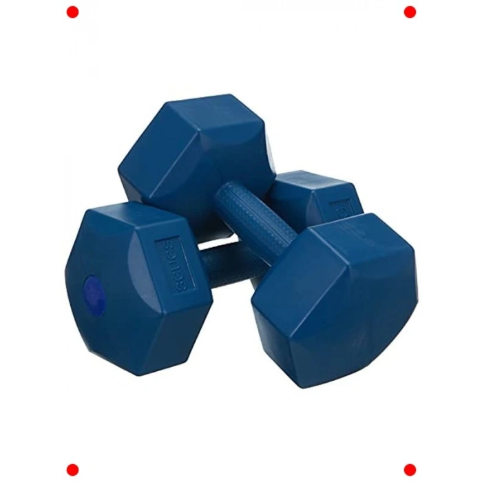 Mavi Plastik Kaplamalı Dambıl Seti - 6 kg