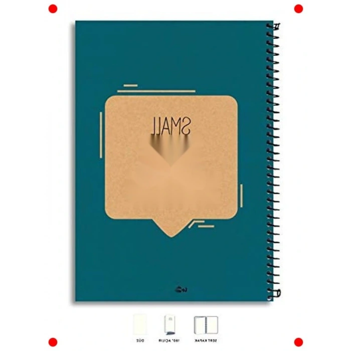 Mavi Sert Kapaklı Spiralli Not Defteri - 200 Sayfa