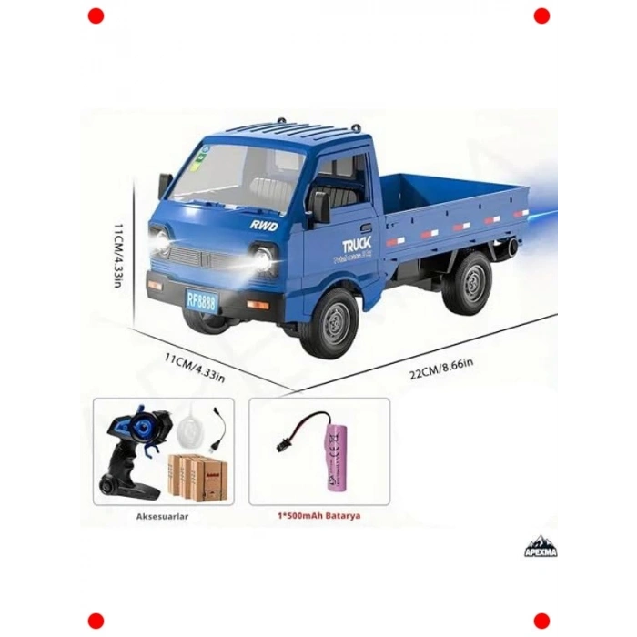 Mavi Uzaktan Kumandalı Buharlı Yük Kamyonu