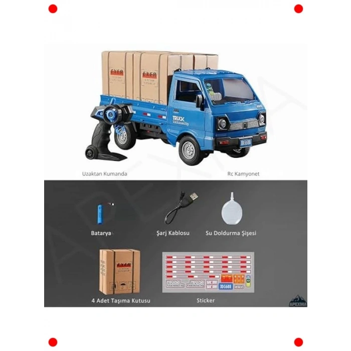 Mavi Uzaktan Kumandalı Buharlı Yük Kamyonu