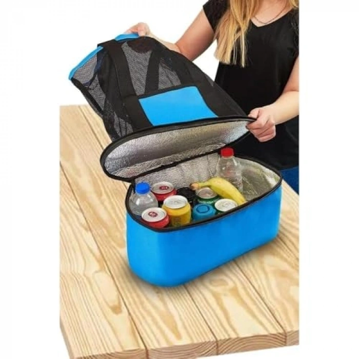 Mavi Yalıtımlı Termos Çanta, İçecek Taşıma