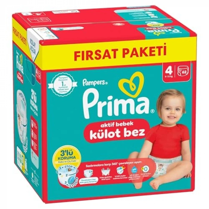 Maxi Beden Külot Bebek Bezi, 62 Adet 4 Beden