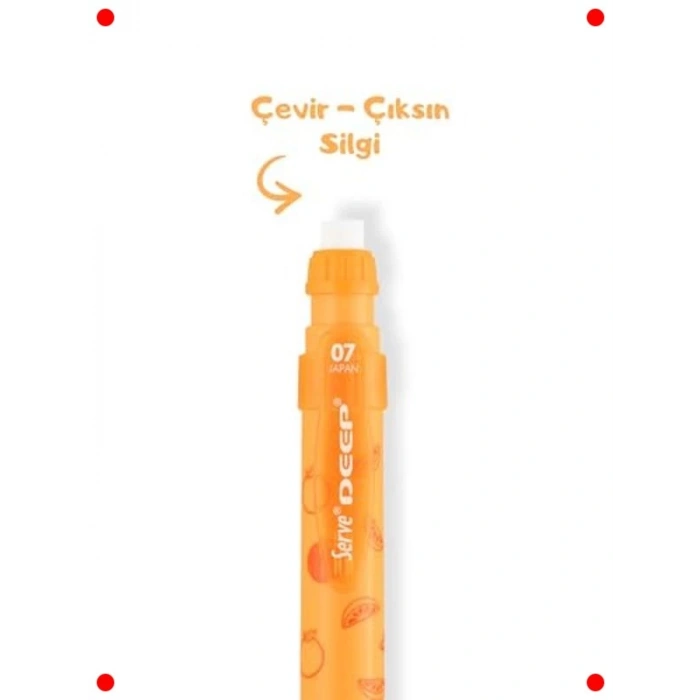 Mekanik Kurşun Kalem 0.7mm, Fosforlu Turuncu