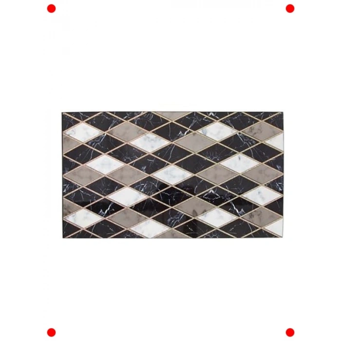 Mermer Desenli Siyah Tavla Seti